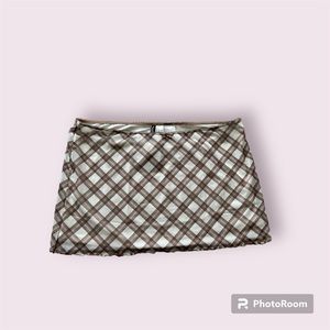 Light brown plaid h&M mini skirt